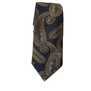 J.Z. Gallery Collection‎ NWOT 100% Silk Handmade - Tan & Blue Paisley 59” Long